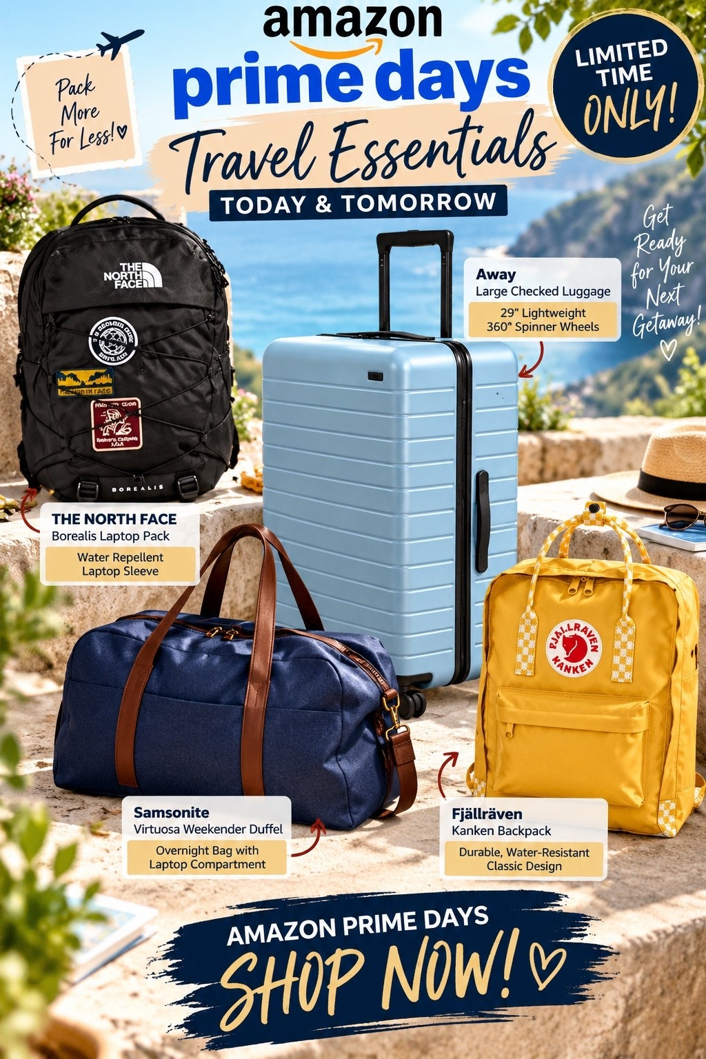 ✈️ PRIME DAY TRAVEL ESSENTIALS!

Ready for your next getaway? I rounded up some great Prime Day deals on luggage, weekenders and backpacks that make traveling a little easier—and a lot more stylish. 🧳✨

These deals are only here for a limited time, so grab your favorites while they’re on sale!

#LTKTravel #LTKSaleAlert #PrimeDayDeals #AmazonFinds #TravelEssentials