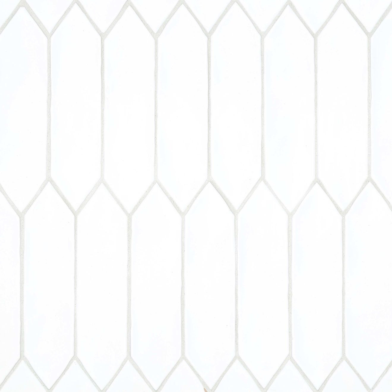 Reine 3" x 12" Picket Pattern Matte Ceramic Wall Tile in White | Bedrosians Tile & Stone