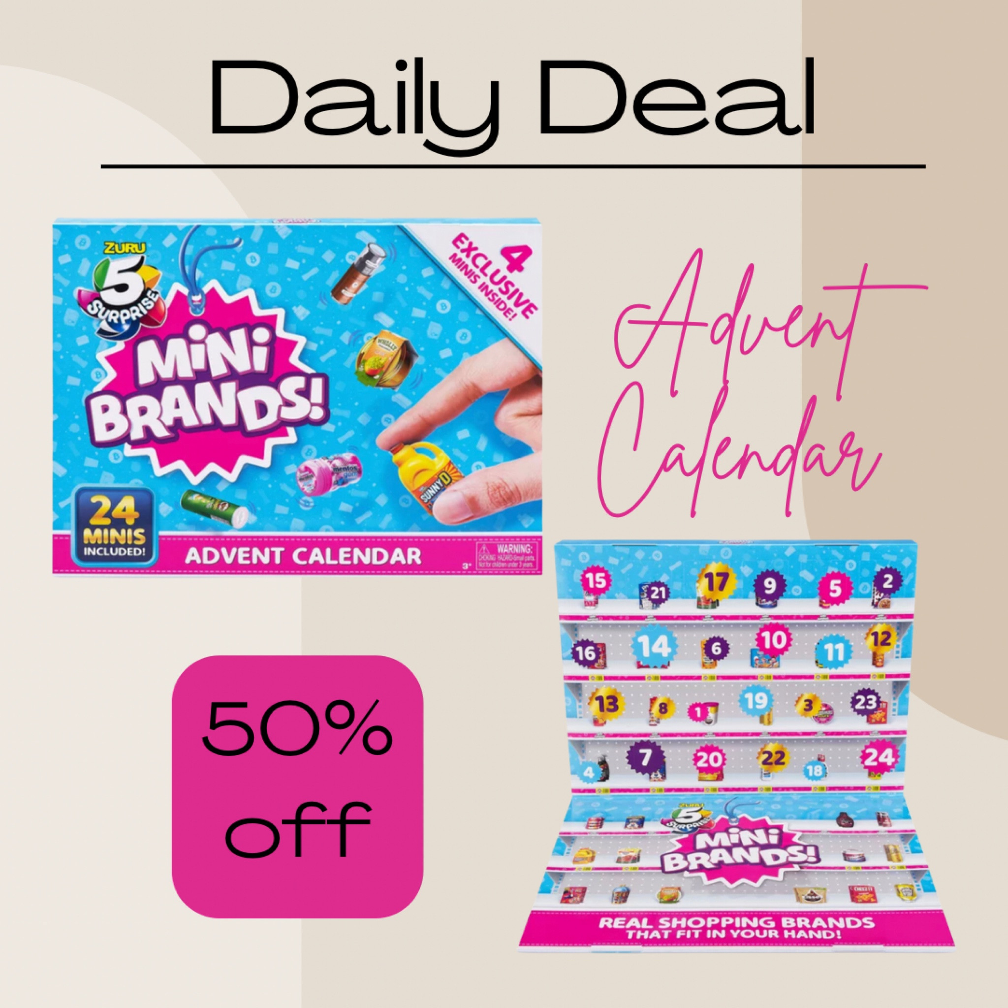 ✨Daily Deal✨

Advent calendar mini brands. Regularly $40 on sale for $20

#advent #adventcalendar #minibrands

#LTKSeasonal #LTKsalealert #LTKunder50