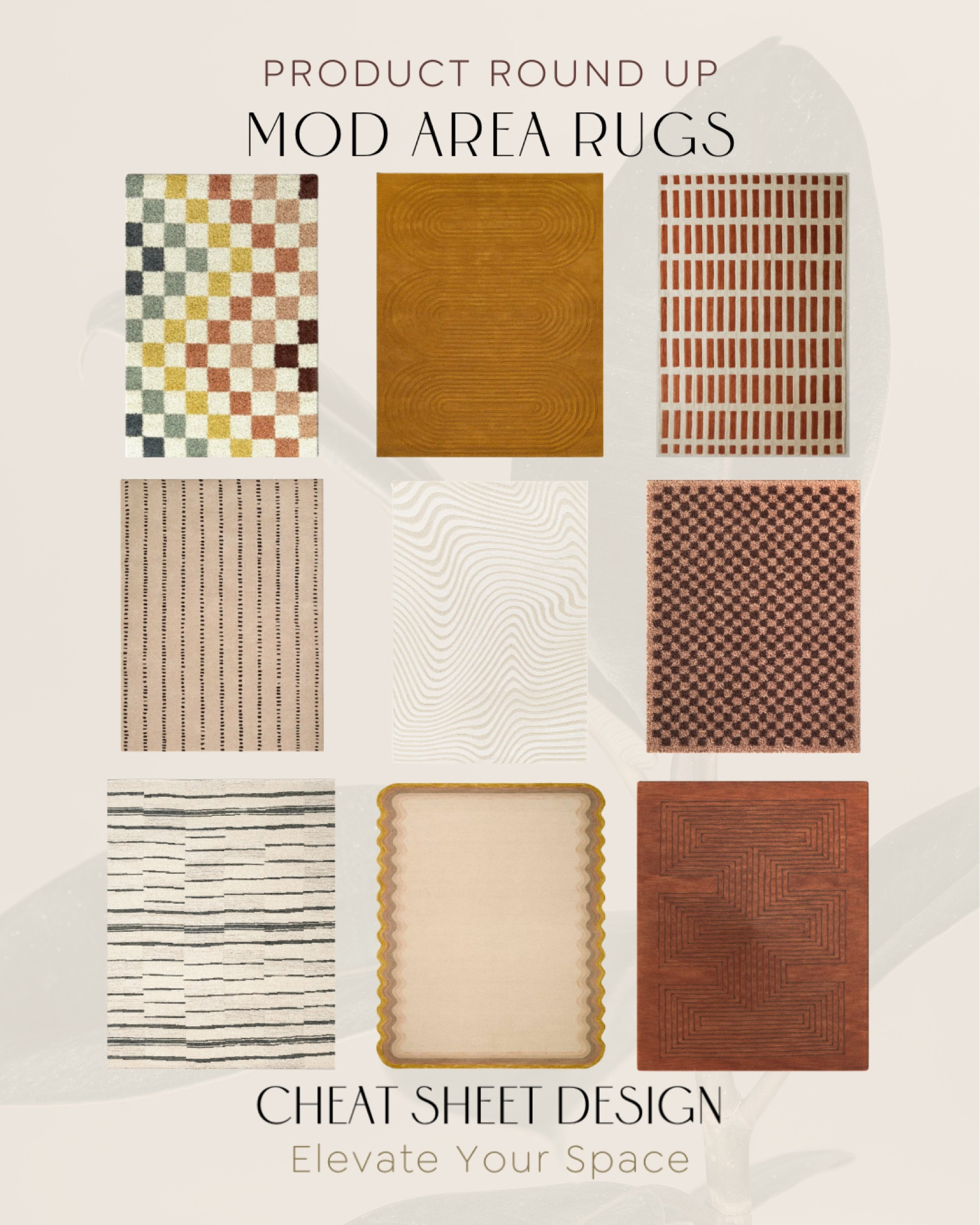 Mod Area Rug Round-up

Modern rugs, post modern, mid century modern, mid mid, living room, bedroom, home office, dining room, modern design 

#LTKhome