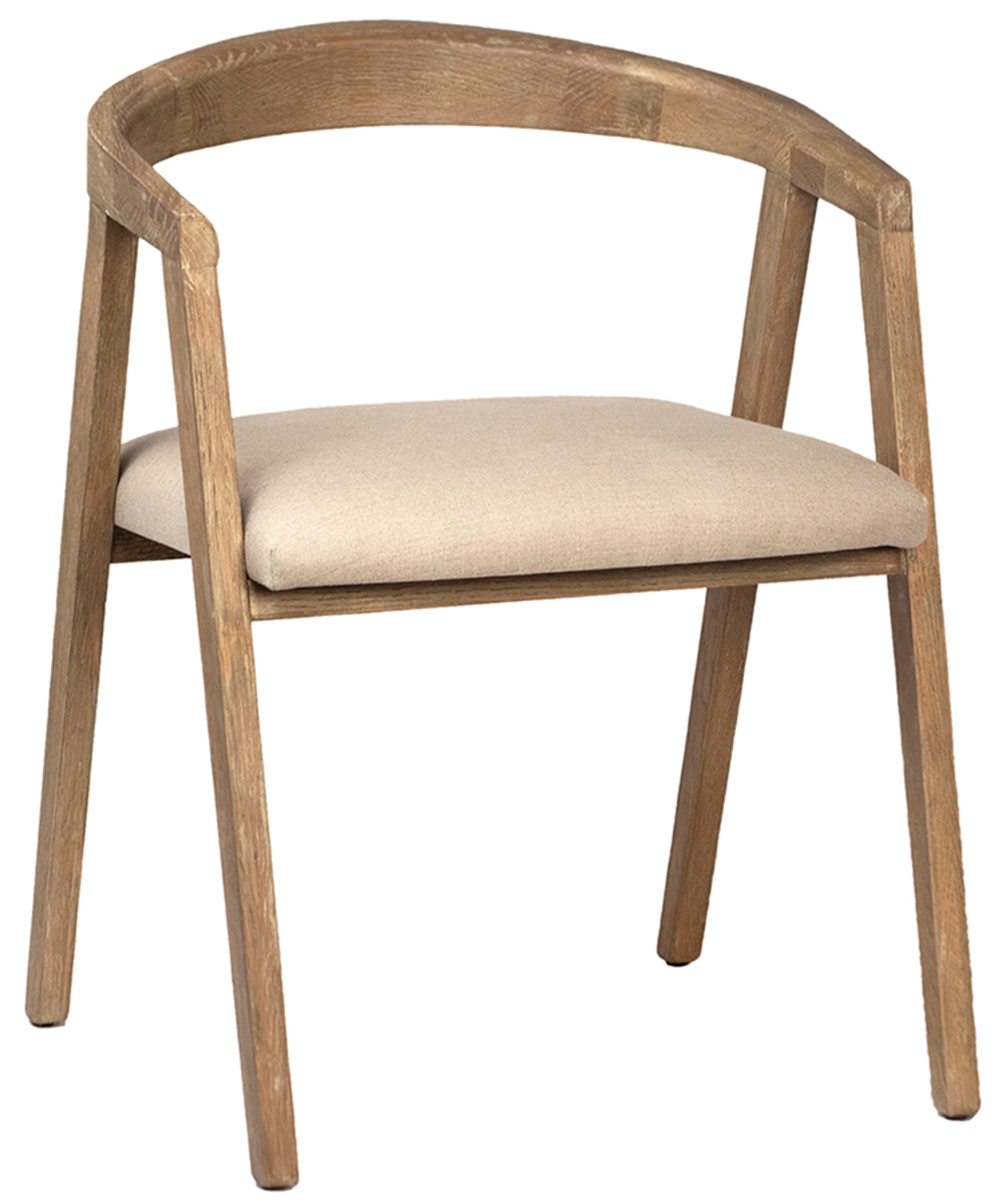 Astro Oak and Linen Upholstered Dining Arm Chair | Belle and June