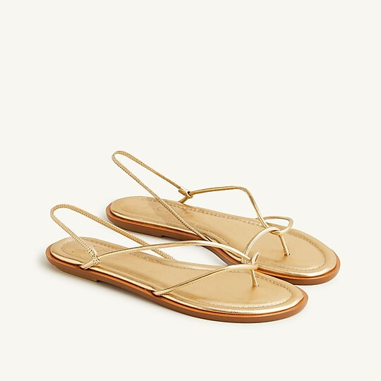 Sorrento strappy sandals in metallic leather | J. Crew US