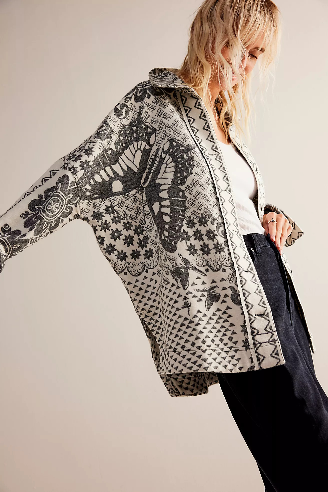 We The Free Butterfly Jacquard Shirt | Free People (Global - UK&FR Excluded)