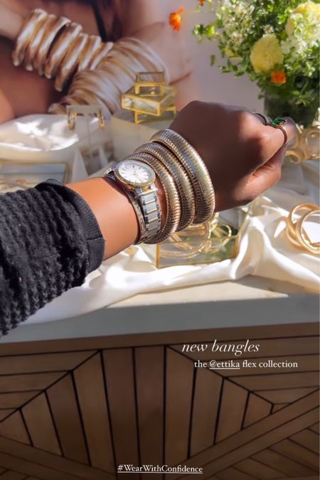 New bangles - Ettika Golden Hour Flex Snake Chain Stretch Bracelet - $50 and under - linked below! #jewelry

#LTKFind #LTKstyletip #LTKunder50