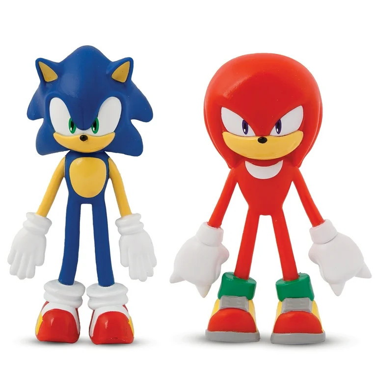 FleXfigs: Sonic & Knuckles - 2 Character Pack - Sonic The Hedgehog Articulated Action Figures, Fl... | Walmart (US)