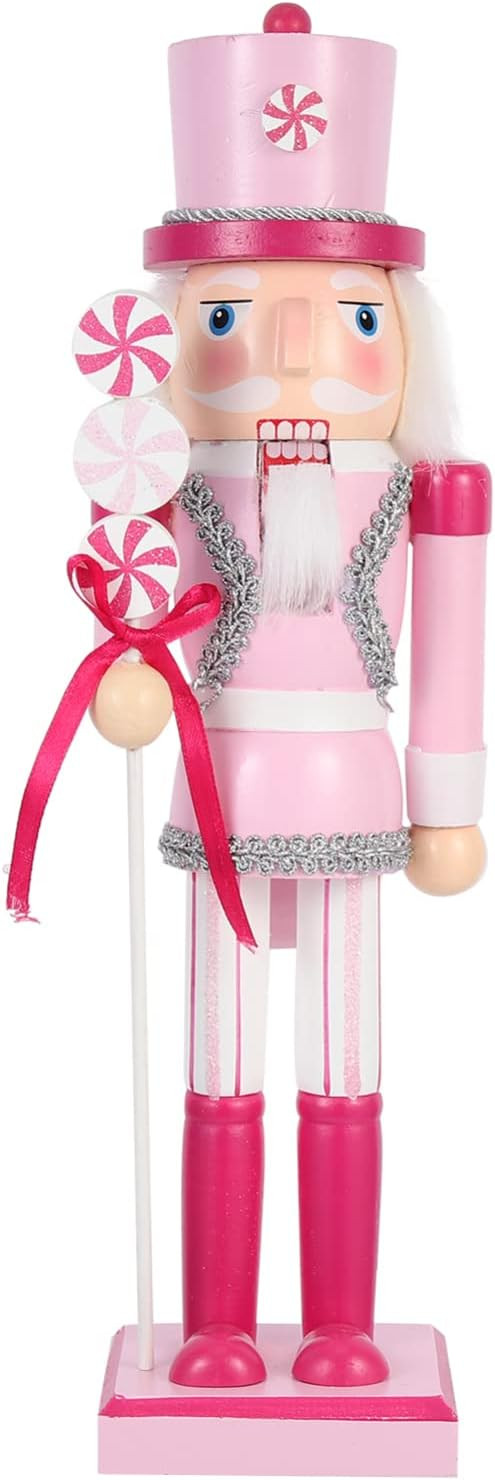 PRETYZOOM Christmas Nutcracker Soldier Pink Christmas Wooden Nutcracker Ornament Christmas Decora... | Amazon (US)
