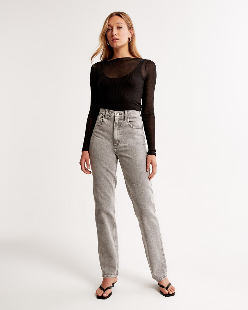 Women's Ultra High Rise 90s Straight Jean | Women's Bottoms | Abercrombie.com | Abercrombie & Fitch (US)