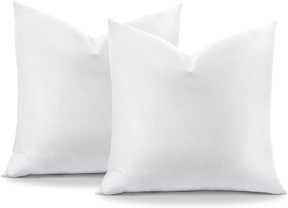 OTOSTAR Pack of 2 Down and Feather Throw Pillow Inserts, 26 x 26 Soft Fluffy Square Pillow Insert... | Amazon (US)