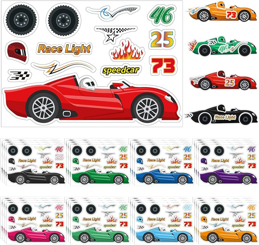 36 Sheets Car Stickers for Your Kids Make Your Own Stickers Car Themed Birthday Party Decor Car R... | Amazon (US)