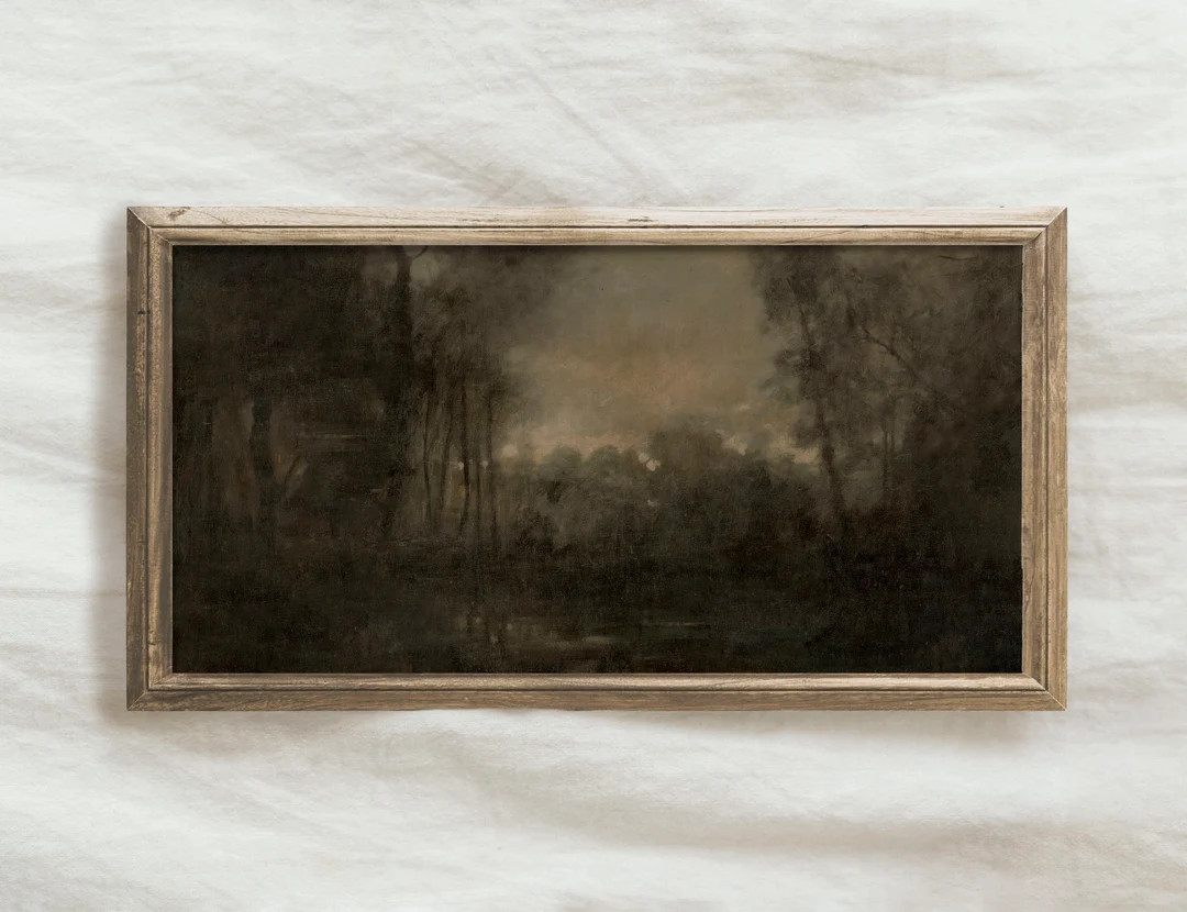 Moody Panoramic Landscape Painting PRINTABLE / Long Narrow Print Above Bed / Vintage Dark Scenery... | Etsy (CAD)