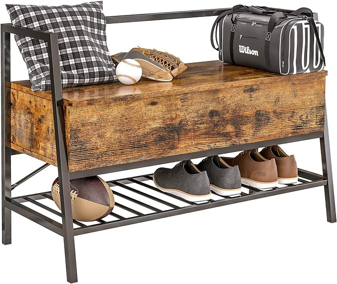 IRONCK Storage Bench with Lift Top Box, Entryway Shoe Bench with Shoe Rack, Entry Bench Shoe Orga... | Amazon (US)