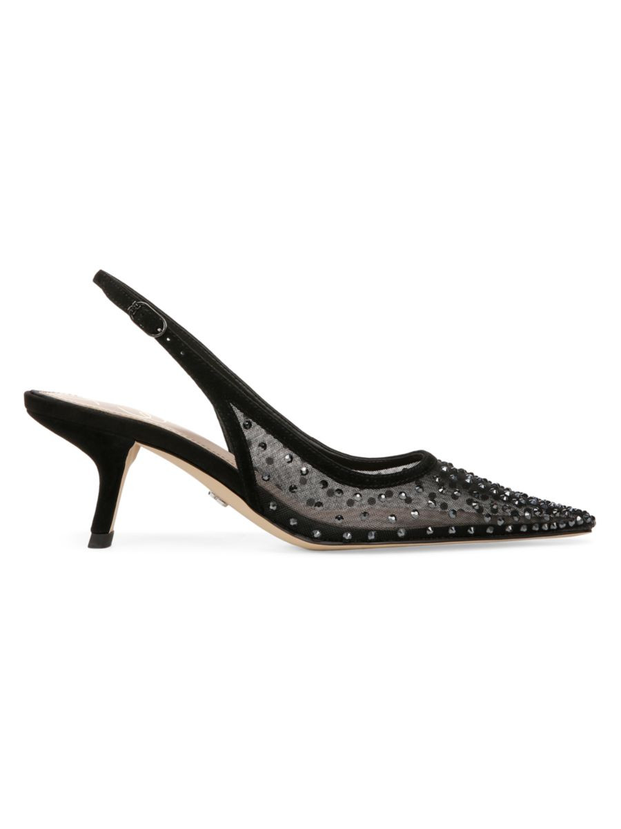 Bianka 60MM Crystal-Embellished Mesh Pumps | Saks Fifth Avenue