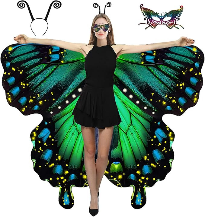 Butterfly Costume for Women Double-Sided Printing, Halloween Costumes Butterfly Wings for Women A... | Amazon (US)
