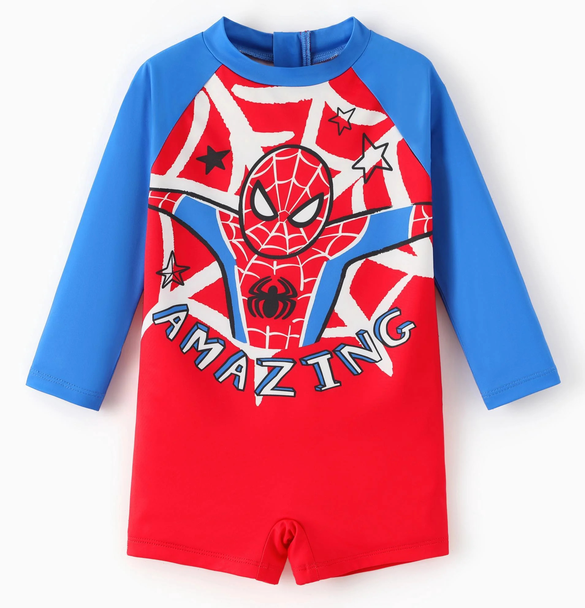 Marvel Spider-Man Baby Boys Rash Guard Zipper UFP50+ One-Piece Swimsuit Red Toddler Bathing Suits... | Walmart (US)