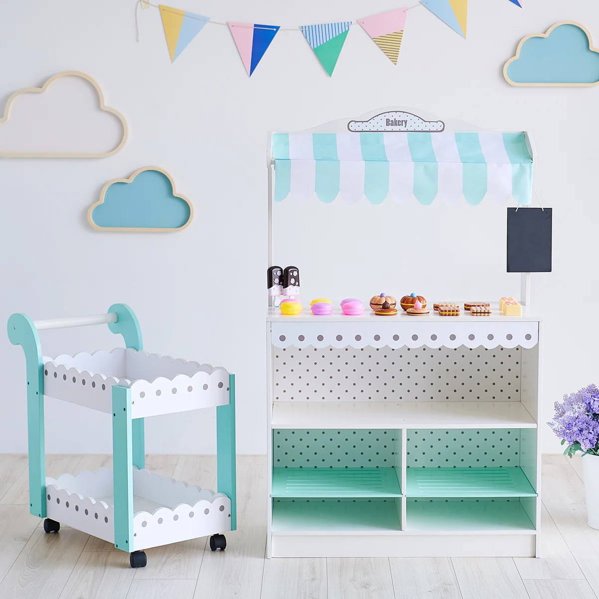 Teamson Kids My Dream Bakery Shop and Pastry Cart Wooden Play Set | Wayfair North America