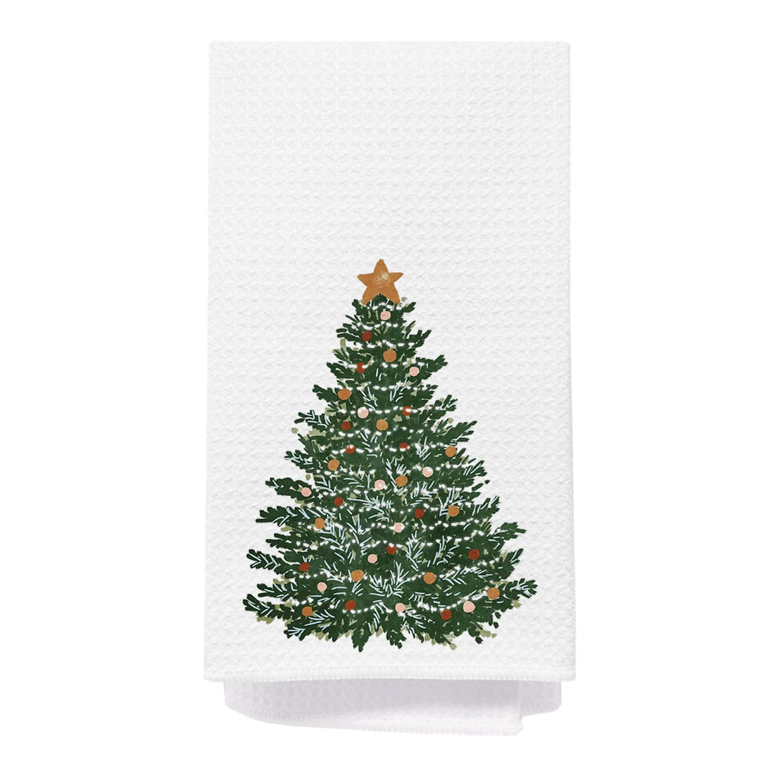 Christmas Tree Kitchen Towels, Farmhouse Christmas Tree Hand Towels for Bathroom Decor, Rustic Wi... | Amazon (US)