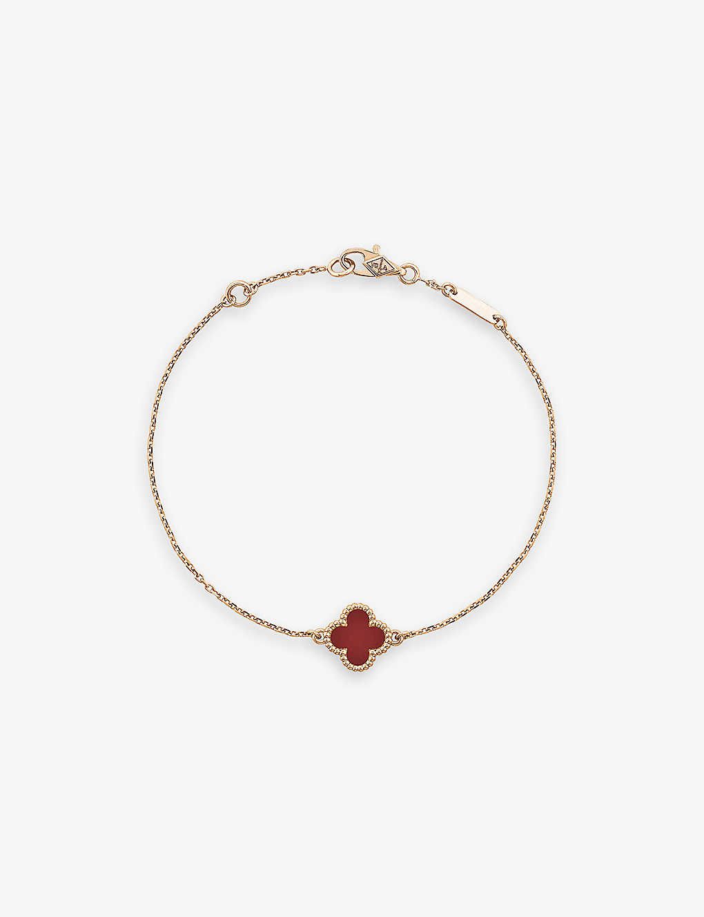 Sweet Alhambra rose-gold and carnelian bracelet | Selfridges