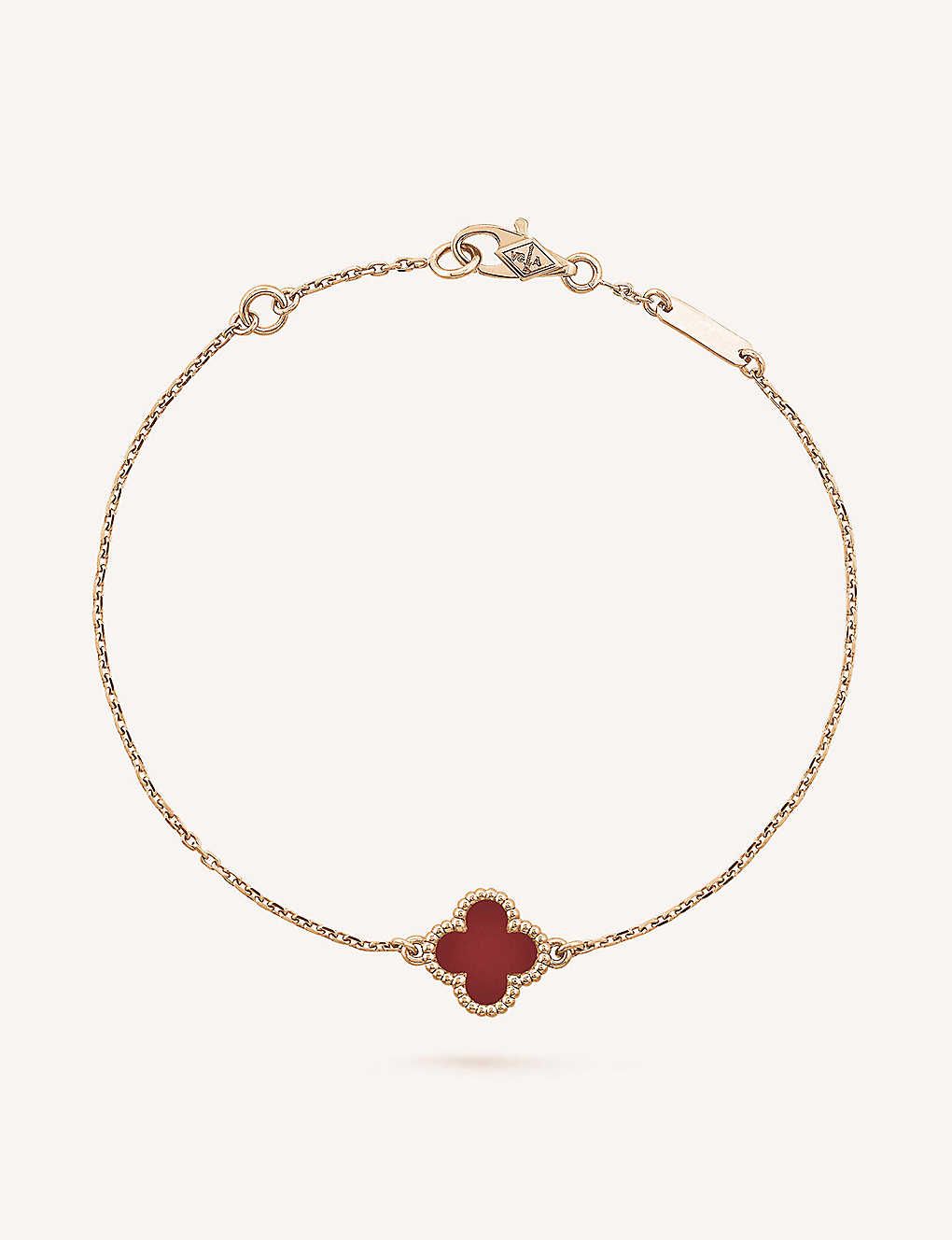 Sweet Alhambra rose-gold and carnelian bracelet | Selfridges