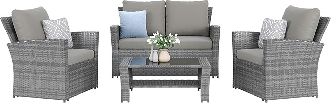 Amopatio Outdoor Patio Furniture Set, Outdoor Sectional Sofa, Outdoor Furniture Set Patio Couch S... | Amazon (US)