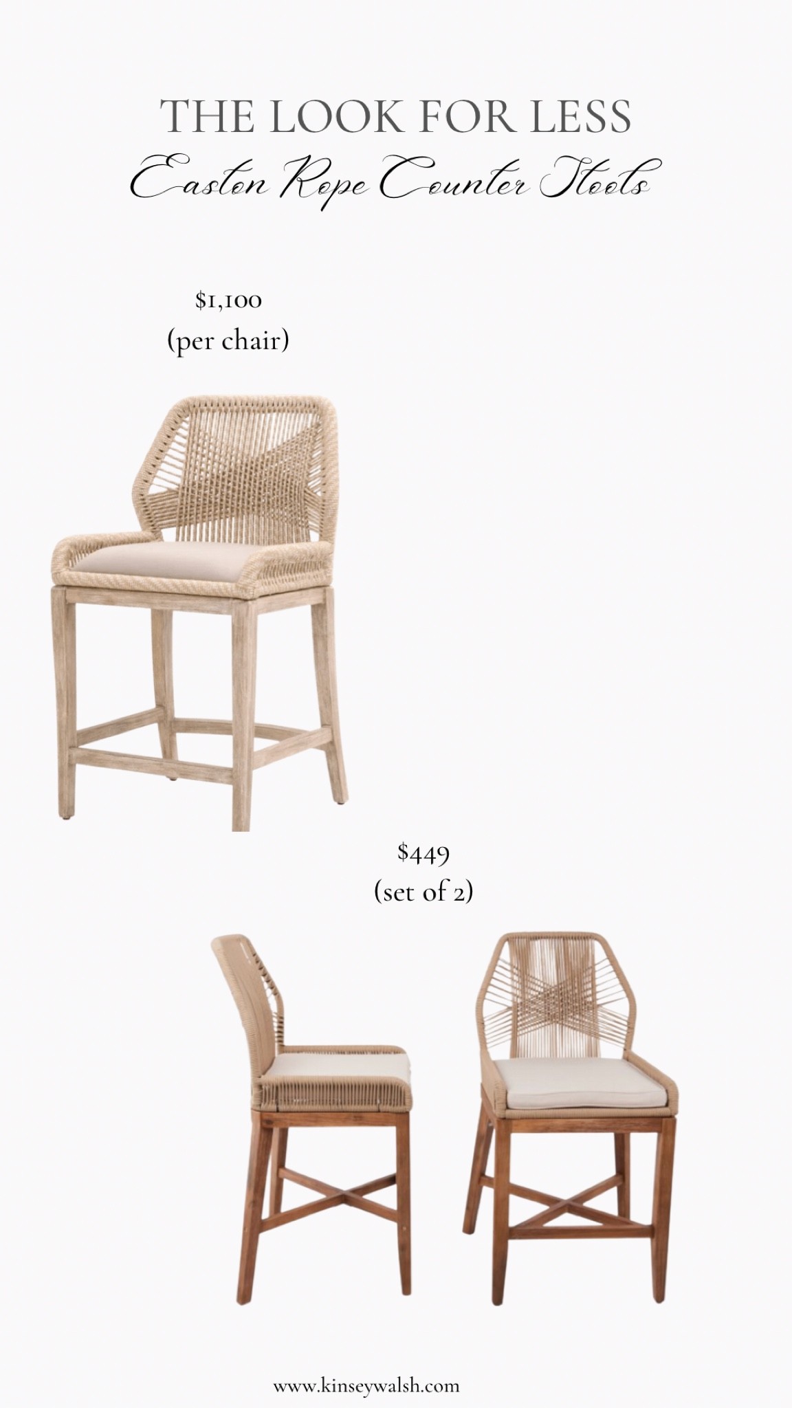 Easton rope counter stool Rope counter stools woven counter stools look for less TJ Maxx Finds one kings lane counter stools affordable counter stools dining chairs 

#LTKstyletip #LTKhome