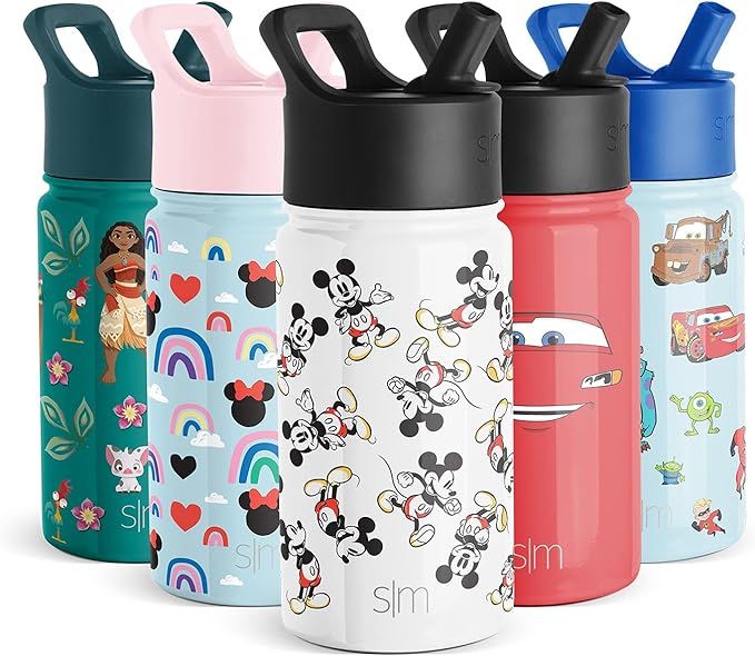 Simple Modern 14oz Disney Summit Kids Water Bottle Thermos with Straw Lid - Dishwasher Safe Vacuu... | Amazon (US)