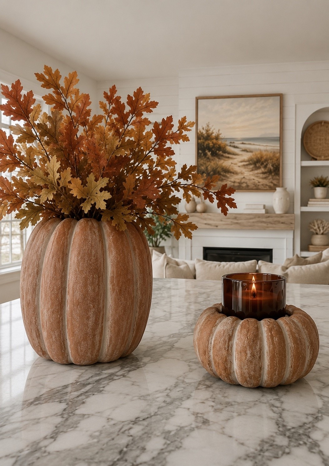 Fall home decor. These cement pumpkins can be used as a vase or a planter for your front porch!

#LTKSeasonal #LTKHome