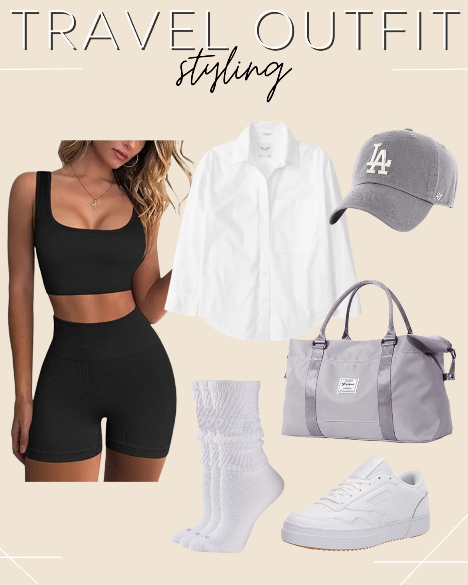 Travel outfit styling ✈️

Amazon set, Amazon bag, Abercrombie button up, ball cap, white tennis shoes, a travel style 

#LTKstyletip #LTKSeasonal #LTKtravel