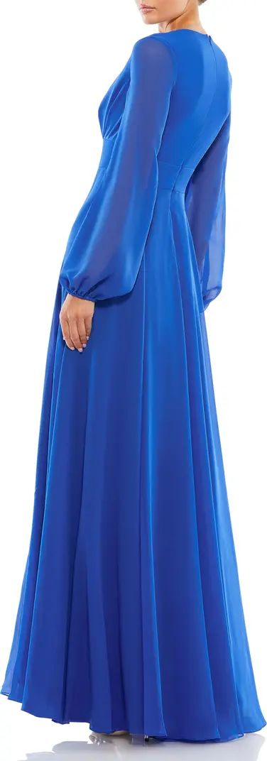 Long Sleeve Chiffon Gown | Nordstrom