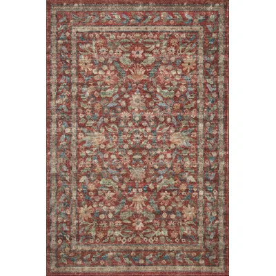 Rifle Paper Co. x Loloi Courtyard Crimson Area Rug feat. CloudPile | Wayfair North America