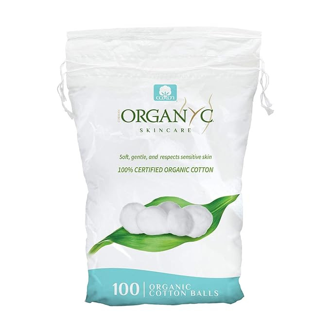 Organyc 100% Organic Cotton Balls for Sensitive Skin, 100 Count | Amazon (US)