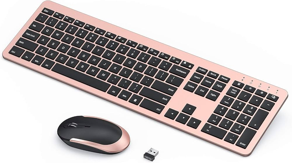 seenda Rechargeable Wireless Keyboard Mouse Combo Full Size Cordless Keyboard & Mouse Sets with B... | Amazon (US)