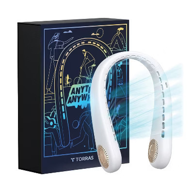 TORRAS® Portable Neck Fan, L3 Personal Bladeless USB-Rechargeable Hands-Free 360° Cooling 3 Speeds, Pearl White | Target