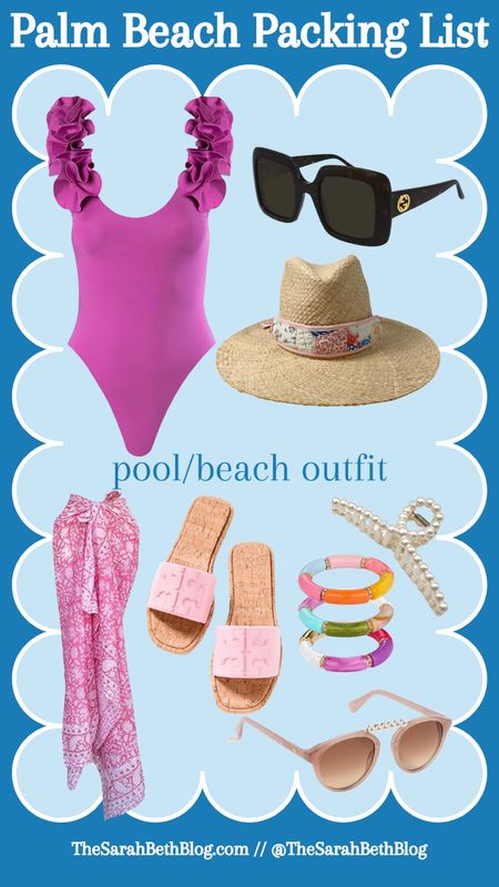 Palm Beach packing list pool and beach outfit ideas Gucci sunglasses Sarah Bray, Bermuda Sun hat, pareo Tory Burch, slides, pearl claw clip lele sadoughi pearl sunglasses


#LTKtravel #LTKswim #LTKshoecrush