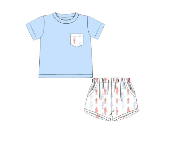 Patriotic Fish T-Shirt and Shorts | Sweet Tupelo Clothing