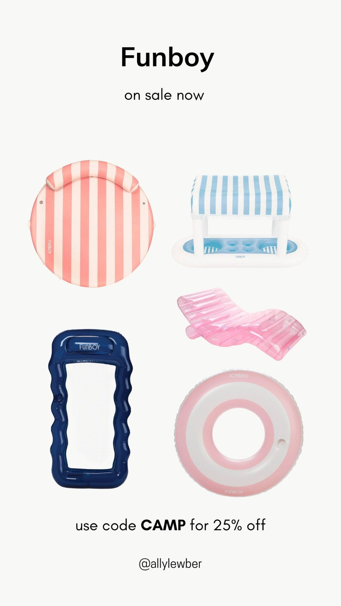 Funboy floats 25% off right now with code CAMP! 

#LTKStyleTip #LTKSaleAlert #LTKSwim