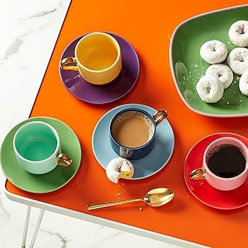Kate Spade New York Make It Pop 8-Piece Cup & Saucer Set, MultiColor | Amazon (US)