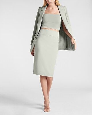 High Waisted Supersoft Twill Pencil Skirt | Express