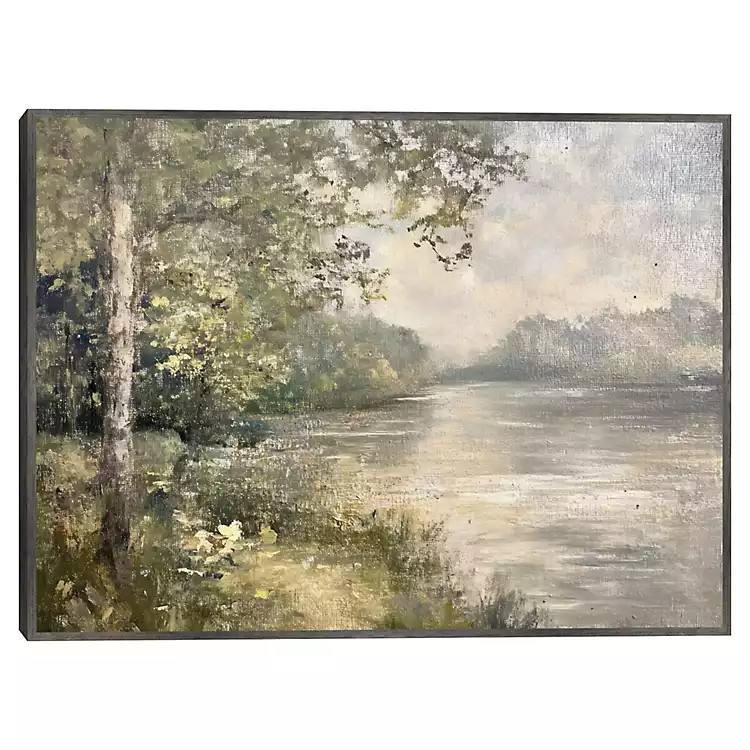 New! Green Lake Framed Canvas Art Print | Kirklands