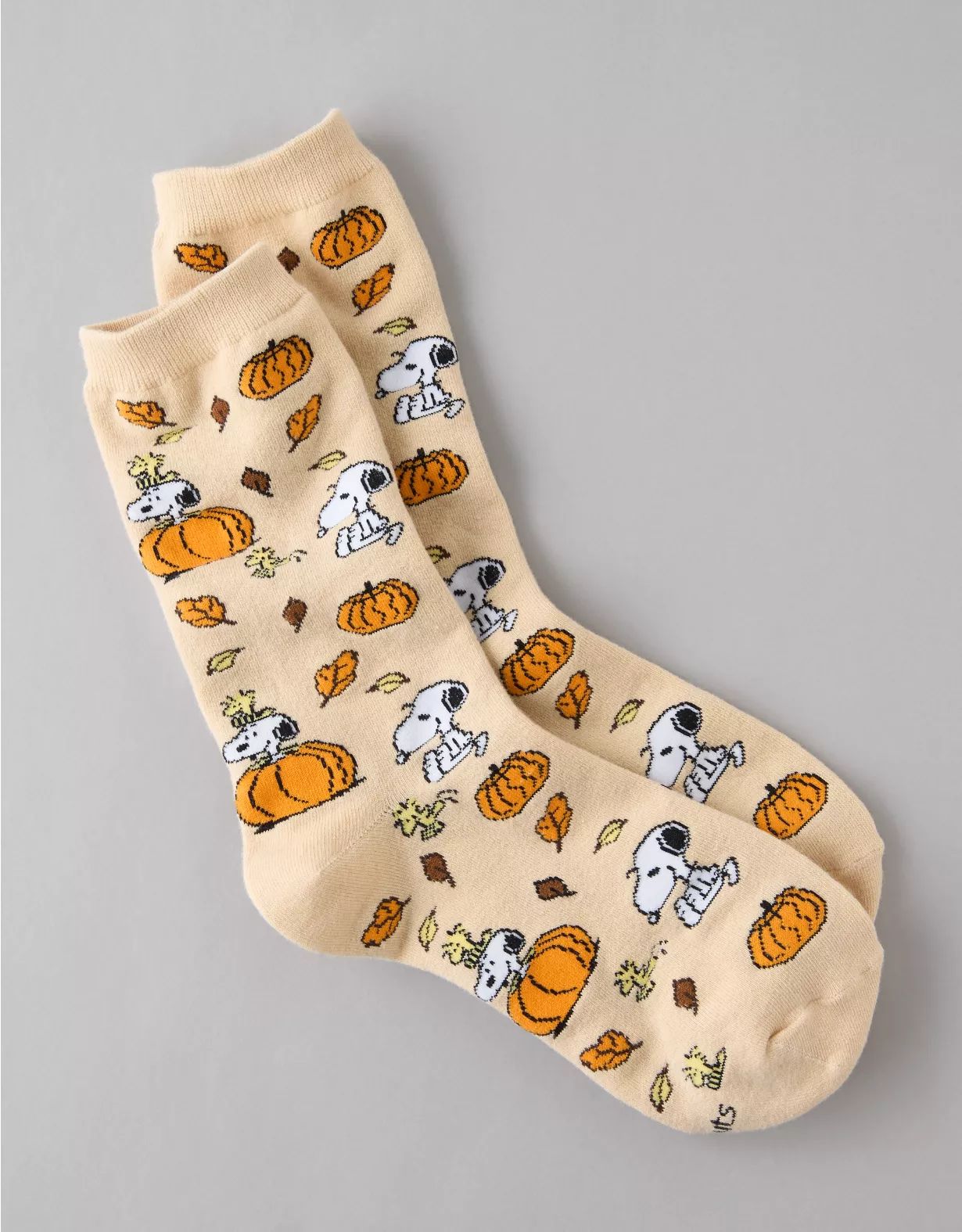 AE Peanuts Fall Pumpkin Crew Socks | American Eagle Outfitters (US & CA)