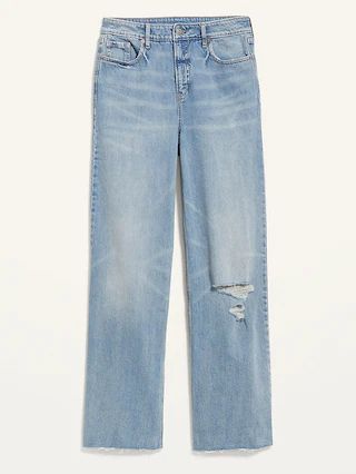Extra High-Waisted Wide-Leg Ripped Jeans for Women | Old Navy (US)