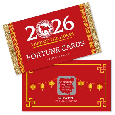 Big Dot of Happiness 2026 Year of the Horse - Lunar New Year Game Scratch Off Fortune Cards - 22 Count | Target