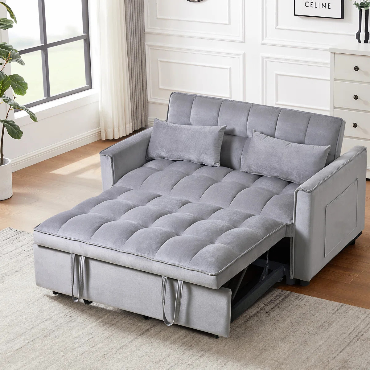 3 in 1 Convertible Sleeper Sofa Bed, Modern Pull Out Couch Bed, Adjustable Backrest, Loveseat Fut... | Wayfair North America