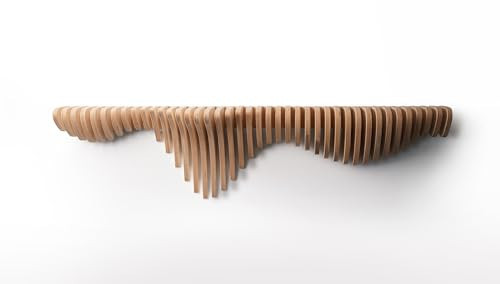 Lukelli Wooden Sound Wave Floating Shelf-4.8ft Modern Wall Shelf, 58x14x8.5in, Home Decor Design Furniture, for Living Room, Bedroom, Office, Studio | Amazon (US)