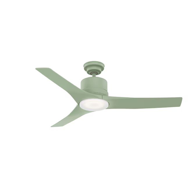 Hunter Piston 52-in Soft Sage Integrated LED Indoor/Outdoor Ceiling Fan with Light and Remote (3-... | Lowe's