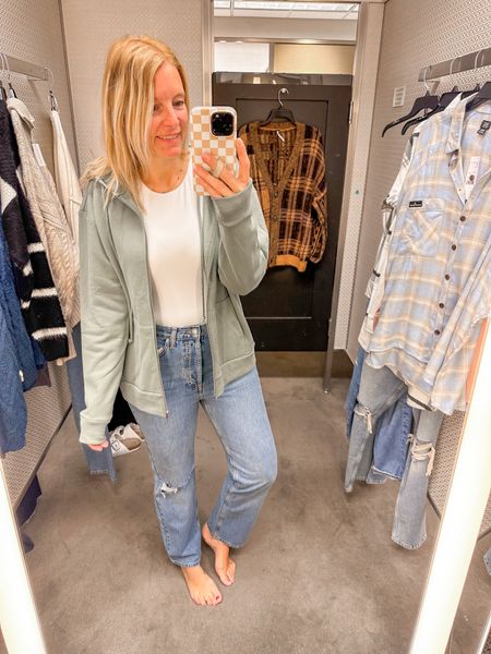 Never can go wrong with a oversized sweat jacket. Wearing s/m here. No need to size up! 
Bodysuit is a medium and is buttery soft. 
Jeans are size 30! 



#LTKxNSale #LTKFind #LTKstyletip