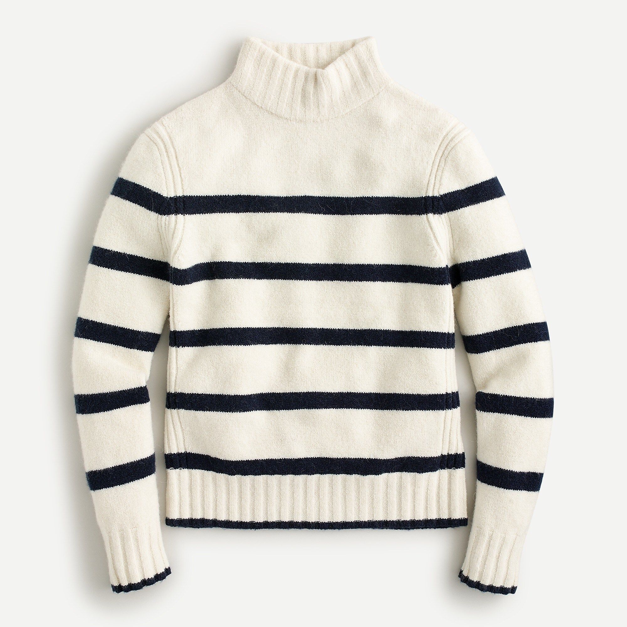 Mockneck sweater in striped supersoft yarn | J.Crew US