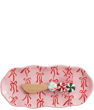 Mud Pie Twas The Night Collection Bow Xmas Everything Platter | Dillard's | Dillard's