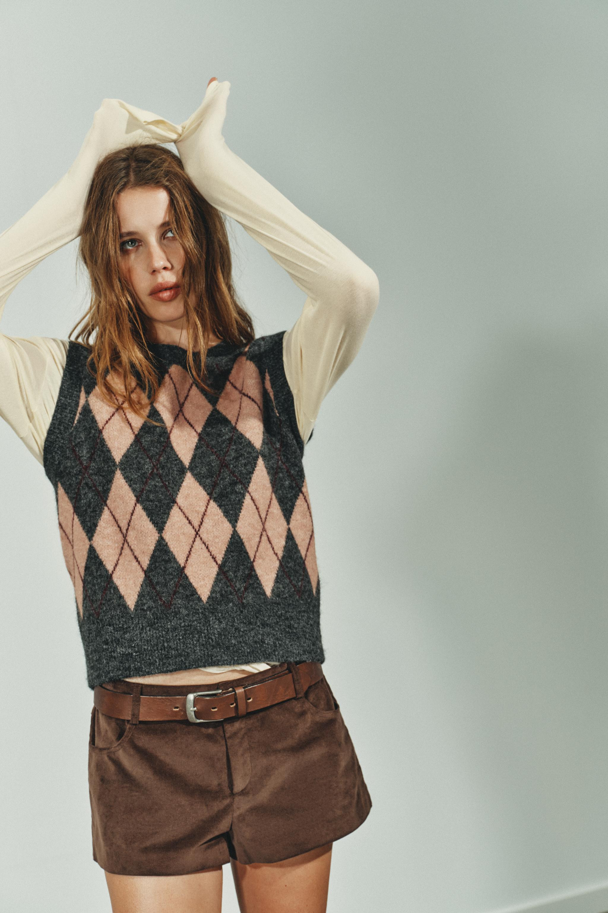 KNIT ARGYLE VEST | Zara US