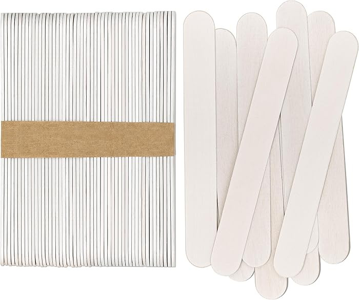 CraftySticks- 50 Pack 6 Inch White Painted Wood Craft Sticks, Jumbo Popsicle Sticks for Crafts, L... | Amazon (US)