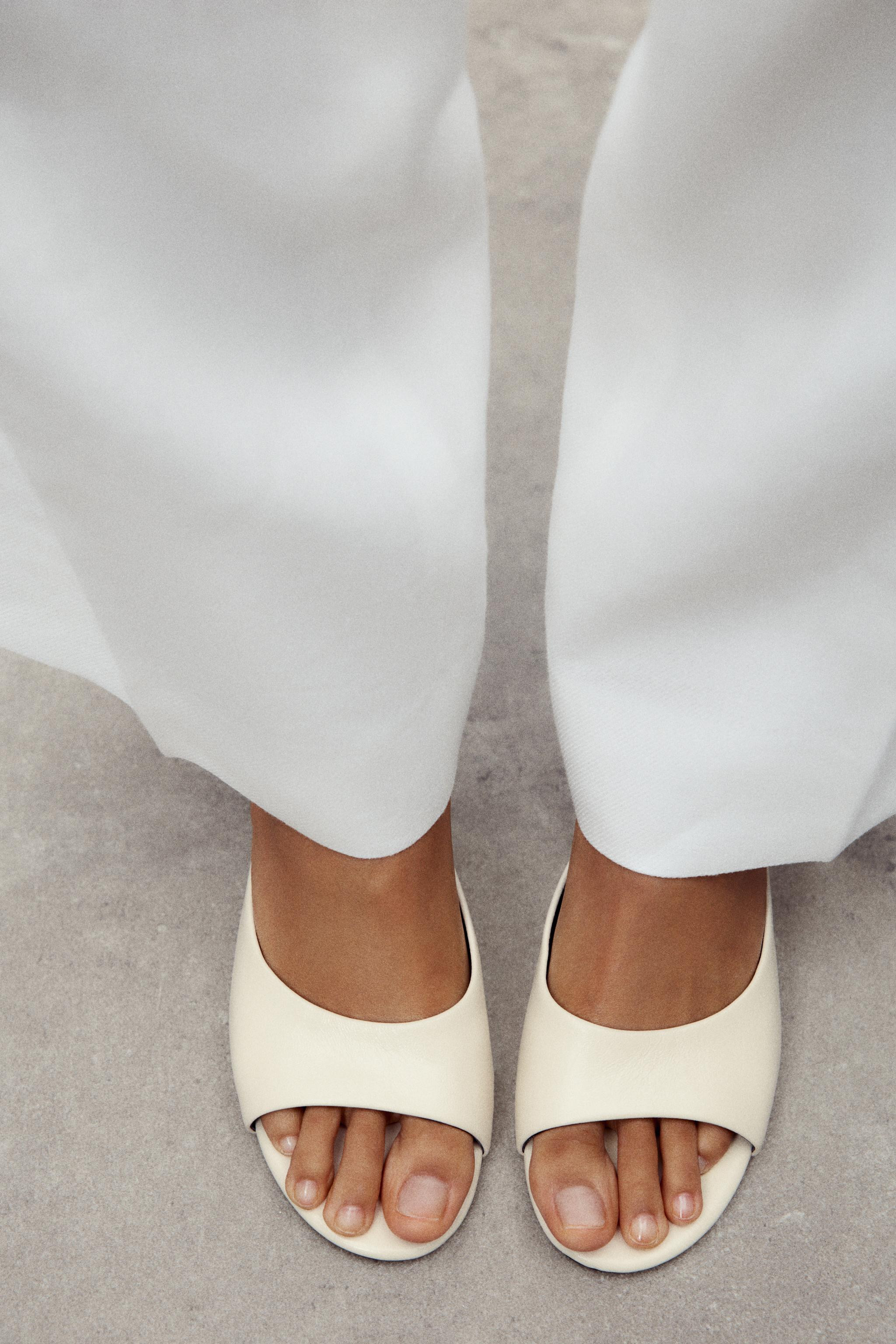 TRANSPARENT WEDGE LEATHER MULES | Zara US